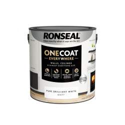 Ronseal KCB.7015103.20104.76 One Coat Everywhere Interior Paint Pure Brilliant White Matt 2.5 litre