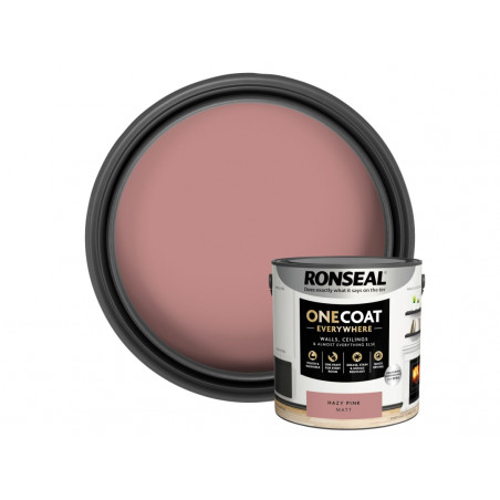 Ronseal KCB.7015103.82304.76 One Coat Everywhere Interior Paint Hazy Pink Matt 2.5 litre