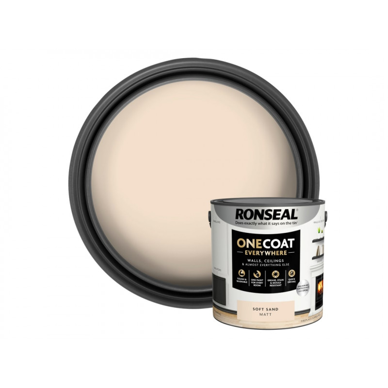 Ronseal KCB.7015103.22404.76 One Coat Everywhere Interior Soft Sand Matt 2.5 litre Ronseal KCB.7015103.22404.76 One Coat Everywhere Interior Soft Sand Matt 2.5 litre