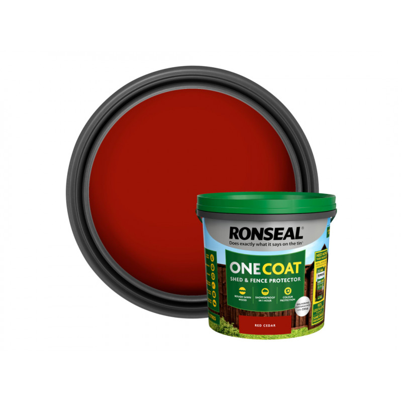 Ronseal KCB.8174503.80900.81 One Coat Shed & Fence Protection Red Cedar 5 litre