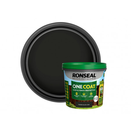 Ronseal KCB.8174503.10400.81 One Coat Shed & Fence Protection Tudor Black Oak 5 litre