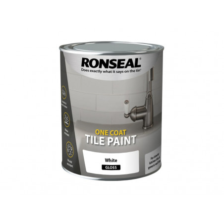 Ronseal 37675 One Coat Tile Paint White Gloss 750ml