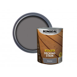 Ronseal 39085 Quick Drying Decking Stain Rocky Grey 5 litre