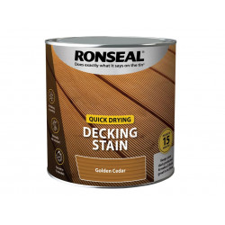 Ronseal 39074 Quick Drying Decking Stain Golden Cedar 2.5 litre