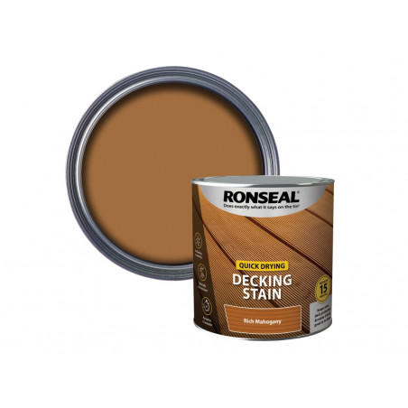 Ronseal 39076 Quick Drying Decking Stain Rich Mahogany 2.5 litre