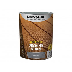 Ronseal 39085 Quick Drying Decking Stain Rocky Grey 5 litre