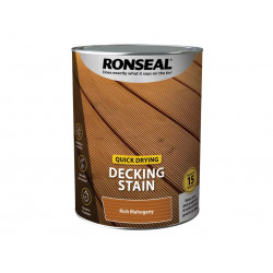 Ronseal 39083 Quick Drying Decking Stain Rich Mahogany 5 litre