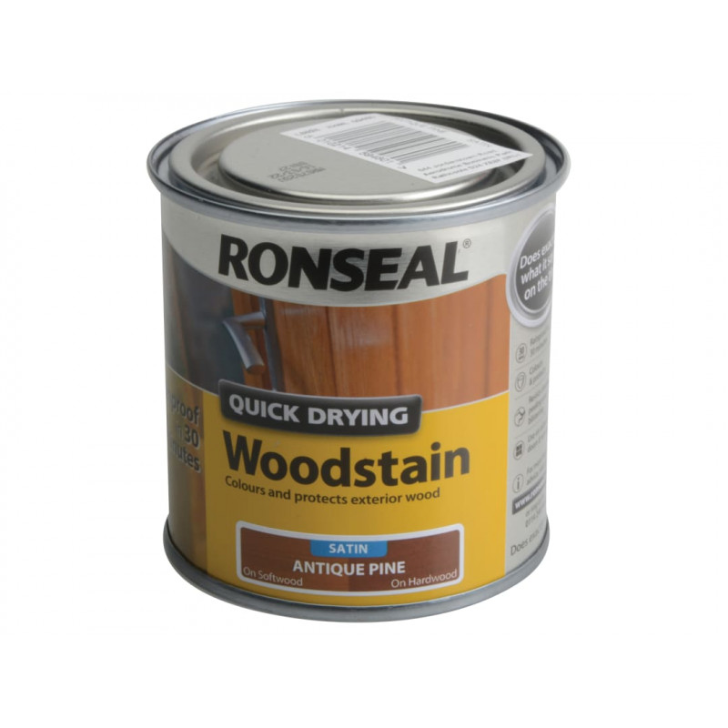Ronseal 09480 Quick Drying Woodstain Satin Antique Pine 250ml Ronseal 09480 Quick Drying Woodstain Satin Antique Pine 250ml