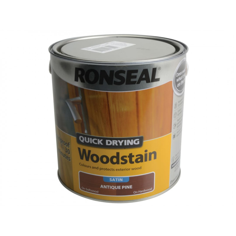 Ronseal 30946 Quick Drying Woodstain Satin Antique Pine 2.5 litre Ronseal 30946 Quick Drying Woodstain Satin Antique Pine 2.5 litre