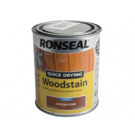 Ronseal 08736 Quick Drying Woodstain Satin Antique Pine 750ml