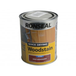 Ronseal 30609 Quick Drying Woodstain Satin Deep Mahogany 750ml