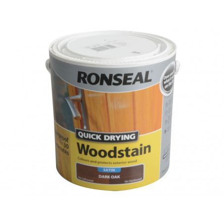 Ronseal 30948 Quick Drying Woodstain Satin Dark Oak 2.5 litre