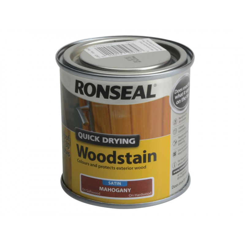 Ronseal 09475 Quick Drying Woodstain Satin Mahogany 250ml
