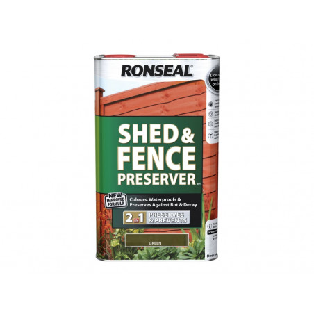 Ronseal 37652 Shed & Fence Preserver Green 5 litre