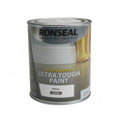 Ronseal 37522 Stays White Ultra Tough Paint Gloss White 750ml