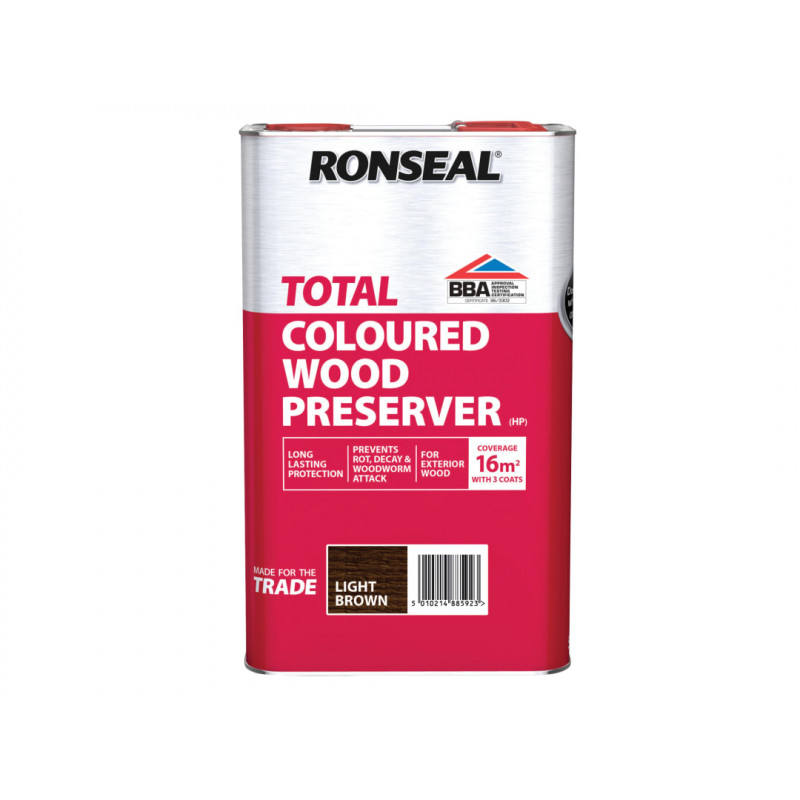 Ronseal 38592 Trade Total Wood Preserver Light Brown 5 litre Ronseal 38592 Trade Total Wood Preserver Light Brown 5 litre