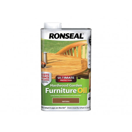 Ronseal 37356 Ultimate Protection Hardwood Garden Furniture Oil Natural 1 litre