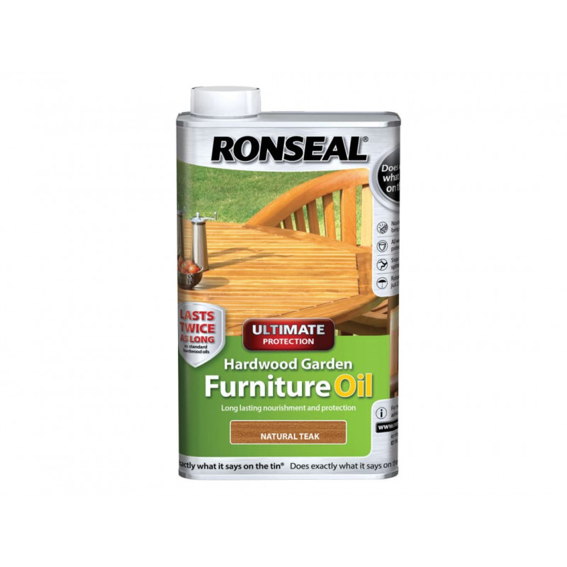 Ronseal 37358 Ultimate Protection Hardwood Garden Furniture Oil Natural Teak 1 litre Ronseal 37358 Ultimate Protection Hardwood Garden Furniture Oil Natural Teak 1 litre