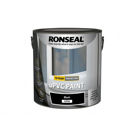 Ronseal 39395 uPVC Paint Black Satin 2.5 litre