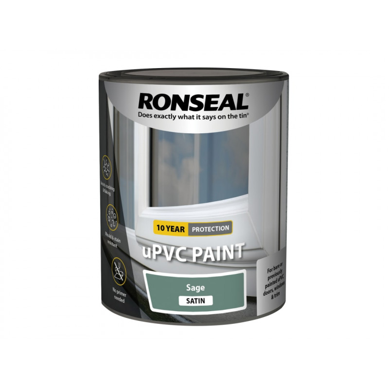 Ronseal 39389 uPVC Paint Sage Satin 750ml Ronseal 39389 uPVC Paint Sage Satin 750ml
