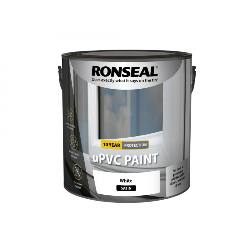 Ronseal 39394 uPVC Paint White Satin 2.5 litre Ronseal 39394 uPVC Paint White Satin 2.5 litre