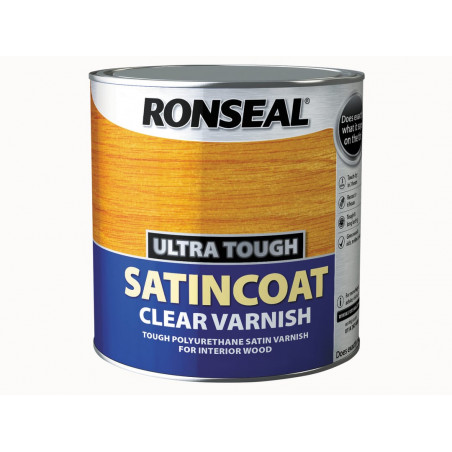 Ronseal 34761 Ultra Tough Internal Clear Satincoat Varnish 2.5 litre