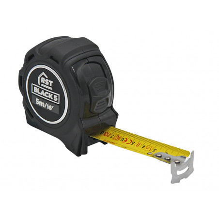R.S.T. RSTBLACK5 Black Tape Measure 5m/16ft (Width 25mm)