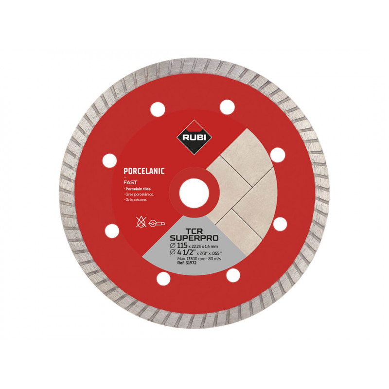 RUBI TILING TOOLS 31972 TCR115 SUPERPRO Diamond Blade 115mm RUBI TILING TOOLS 31972 TCR115 SUPERPRO Diamond Blade 115mm