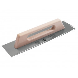 RUBI TILING TOOLS 75962 Notched Steel Trowel Wooden Handle 19in