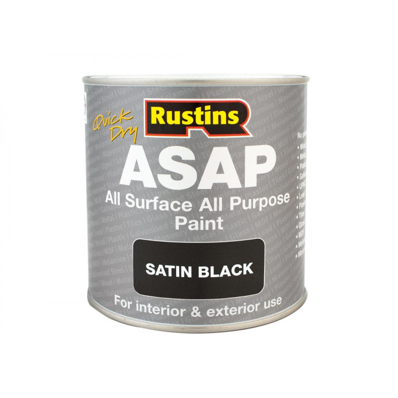 Rustins ASAPBL500 ASAP Paint Black 500ml Rustins ASAPBL500 ASAP Paint Black 500ml