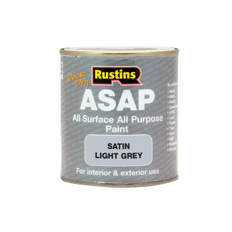 Rustins ASAPLG500 ASAP Paint Light Grey 500ml