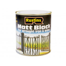 Rustins BLAM500 Matt Black Paint Quick Drying 500ml