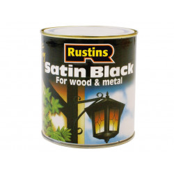 Rustins SATB1000 Satin Black Paint Quick Drying 1 Litre