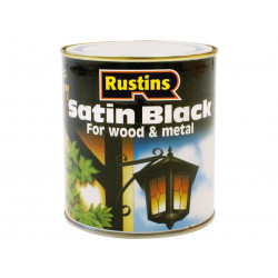Rustins SATB250 Satin Black Paint Quick Drying 250ml