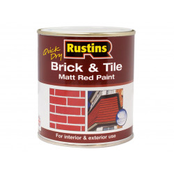 Rustins BRITW1000 Quick Dry Brick & Tile Paint Matt Red 1 litre