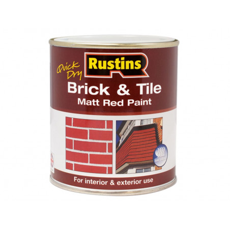 Rustins BRITW250 Quick Dry Brick & Tile Paint Matt Red 250ml