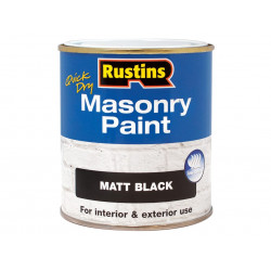 Rustins MASPB250 Quick Dry Masonry Paint Matt Black 250ml