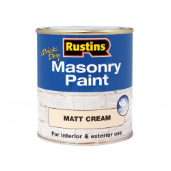 Rustins MASPC250 Quick Dry Masonry Paint Matt Cream 250ml