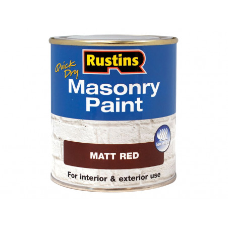 Rustins MASPR250 Quick Dry Masonry Paint Matt Red 250ml