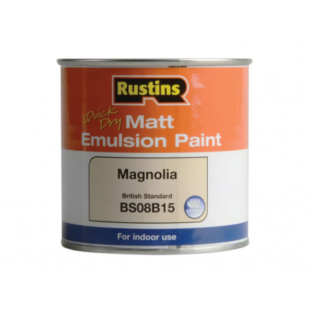 Rustins MEMLM250 Quick Dry Matt Emulsion Paint Magnolia 250ml