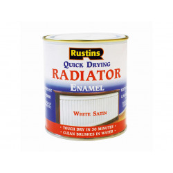 Rustins RADS500 Quick Dry Radiator Enamel Paint Satin White 500ml