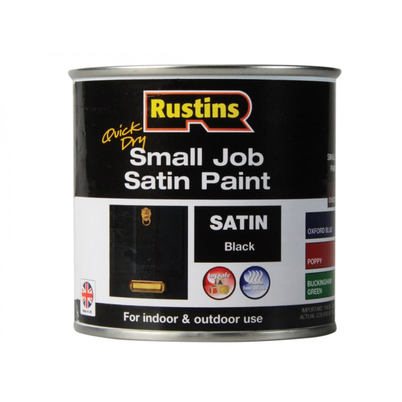 Rustins SPBLW250 Quick Dry Small Job Satin Paint Black 250ml Rustins SPBLW250 Quick Dry Small Job Satin Paint Black 250ml