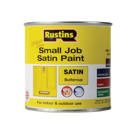 Rustins SPBUW250 Quick Dry Small Job Satin Paint Buttercup 250ml