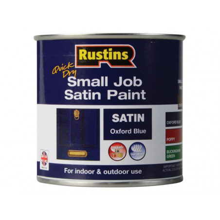 Rustins SPOBW250 Quick Dry Small Job Satin Paint Oxford Blue 250ml