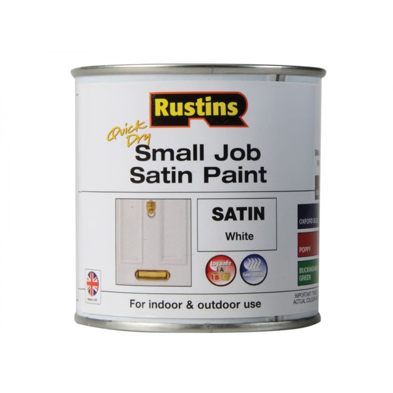 Rustins SPWHW250 Quick Dry Small Job Satin Paint White 250ml Rustins SPWHW250 Quick Dry Small Job Satin Paint White 250ml