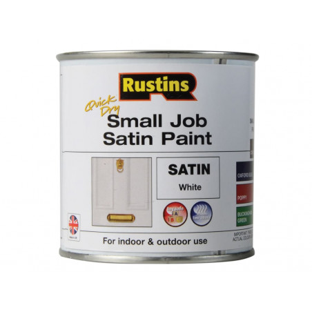 Rustins SPWHW250 Quick Dry Small Job Satin Paint White 250ml