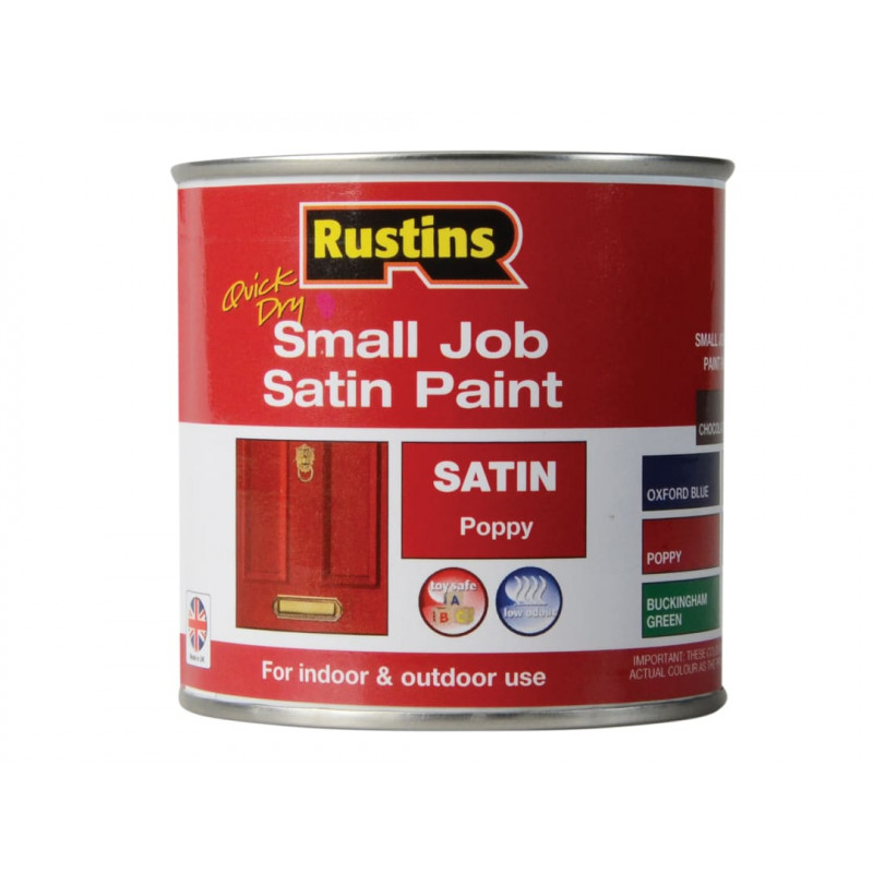 Rustins SPPOW250 Quick Dry Small Job Satin Paint Poppy 250ml Rustins SPPOW250 Quick Dry Small Job Satin Paint Poppy 250ml
