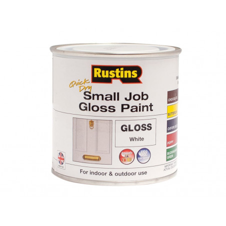 Rustins GPWHW250 Quick Dry Small Job Gloss Paint White 250ml