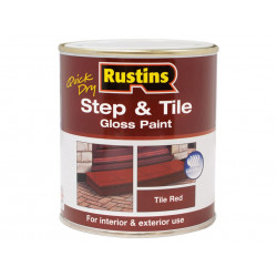 Rustins STRDW500 Quick Dry Step & Tile Paint Gloss Red 500ml
