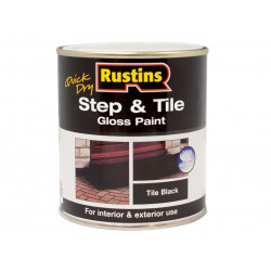 Rustins STBLW250 Quick Dry Step & Tile Paint Gloss Black 250ml